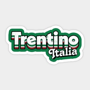 Trentino, Italy - Retro Style Typography Design Sticker